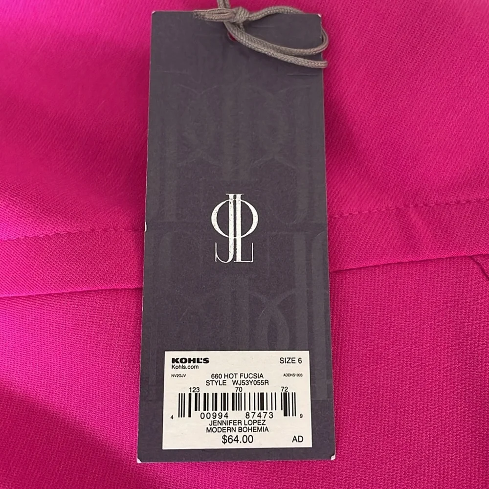 JENNIFER LOPEZ Dress Pink Ponte Knit Flattering MIDI Stretchy Sleeveless 6